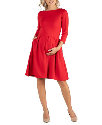 Платье для беременных с длинными рукавами и карманами 24Seven Comfort