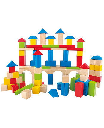 Natural and Color Maple Blocks - Set of 100 Hape