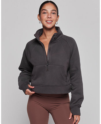 Effortless Fleece Crop Half Zip Pullover For Women Rebody Active