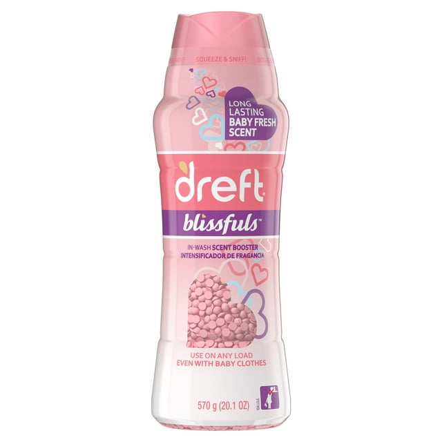 Dreft Blissfuls In-Wash Scent Booster Beads, Baby Fresh Scent 20.1 oz Dreft