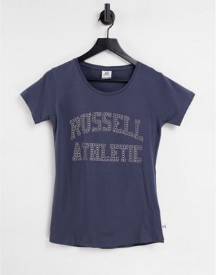 Синяя футболка с заклепками Russell Athletic RUSSELL ATHLETIC
