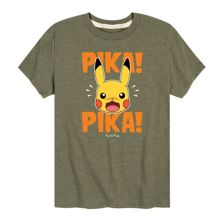 Футболка с рисунком Pokemon Pikachu Pika Pika для мальчиков 8–20 лет Pokemon