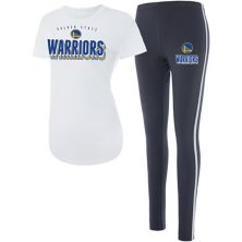 Women's Concepts Sport White/Charcoal Golden State Warriors Sonata T-Shirt & Leggings Sleep Set Unbranded