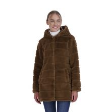 Женское двустороннее пальто из искусственного меха с капюшоном Sebby Collection Sebby Collection