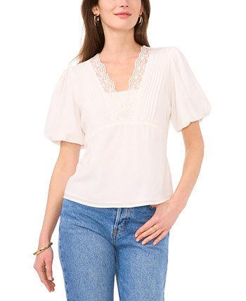 Women's Lace-Trim Puff-Sleeve Top Vince Camuto