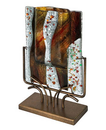 Подставка для прямоугольной вазы размером 9 x 13 дюймов с золотым поцелуем Jasmine Art Glass
