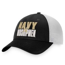 Мужская бейсболка Top of the World черно-белого цвета темно-синего цвета Midshipmen Stockpile Trucker Snapback Hat Top of the World