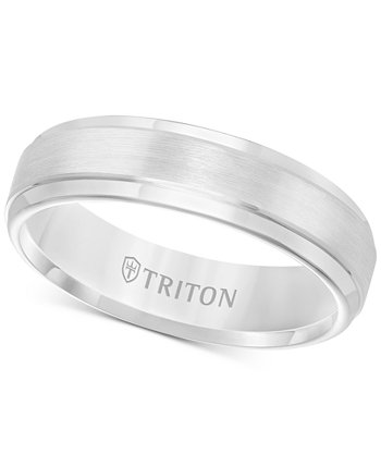 Мужское кольцо из карбида вольфрама с белым, обручальное кольцо Comfort Fit (6 мм) Triton