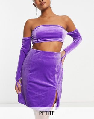 Collective the Label Petite exclusive split mini skirt in purple - part of a set Collective The Label Petite