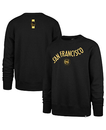 Мужской черный пуловер Golden State Warriors 2023/24 City Edition Postgame Headline Crew '47 Brand