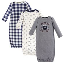 Infant Boy Cotton Long-sleeve Gowns 3pk Hudson Baby