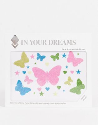 In Your Dreams Pastel Azure Butterfly Shape Face & Hair Stickers In Your Dreams