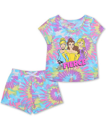 Little Girls Disney Princess Tie-Dye T-shirt and Shorts Set Children's Apparel Network