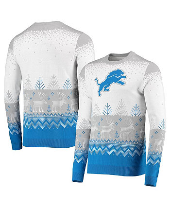 Мужской белый вязаный свитер Detroit Lions с большим логотипом Ugly Pullover Sweater FOCO