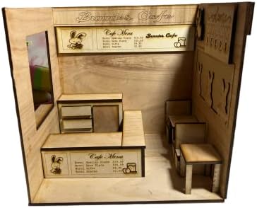 Miniature Dollhouse Kit with Furniture, Scale Creative Room Mini Wooden Doll House Plus Dust Proof for Kids Teens Adults(easter) DIY Dollhouse, Bakery Room box, Room Box Handmade