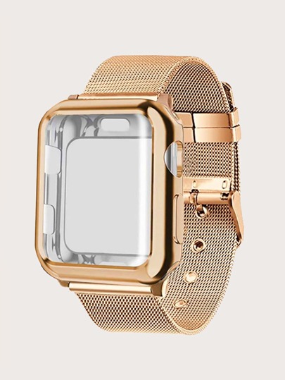 Ремешок для часов из нержавеющей стали & Чехол совместимый с Apple Watch SHEIN