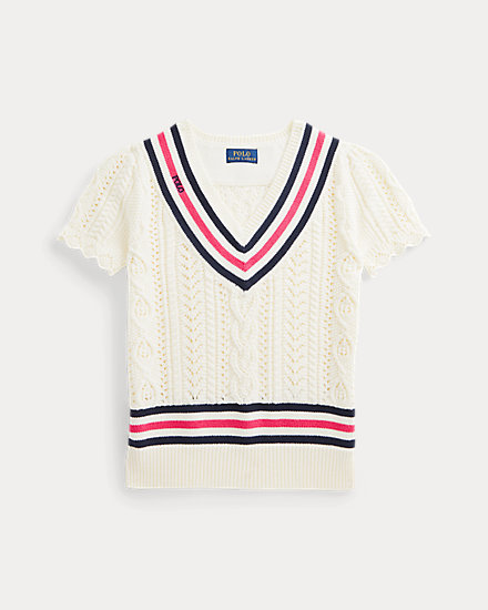 Ruffled Short-Sleeve Cricket Sweater Ralph Lauren