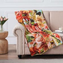 Greenland Home Senna Modern Boho Floral Quilted Throw 50x60-inch Greenland Home Fashions