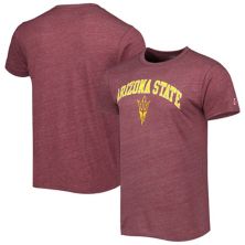 Men's League Collegiate Wear Heather Maroon Arizona State Sun Devils 1965 Arch Victory Falls Tri-Blend T-Shirt League Collegiate Wear