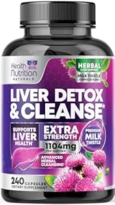 Gentle Liver Cleanse Detox & Repair Formula - Herbal Liver Support Supplement: Milk Thistle with Silymarin, Artichoke Extract, Dandelion, Beet, Chicory Root, & Turmeric for Liver Health - 60 Capsules (Капсулы) Health Nutrition Naturals