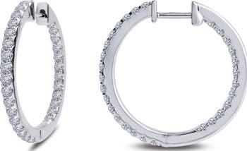 Однорядные круглые серьги среднего размера с микропаве из стерлингового серебра с платиновым покрытием LaFonn