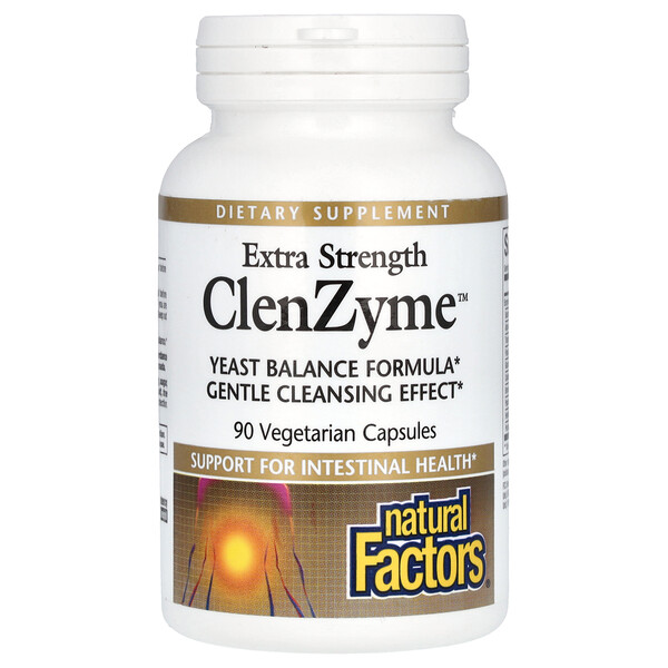 Extra Strength ClenZyme, 90 Вегетарианских Капсул - Natural Factors Natural Factors