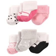 Комплект носков для новорожденных и малышей, розово-черные туфли, 0–3 месяца Luvable Friends