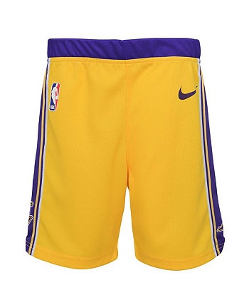 Золотые шорты Little Boys and Girls с копией логотипа Los Angeles Lakers Nike