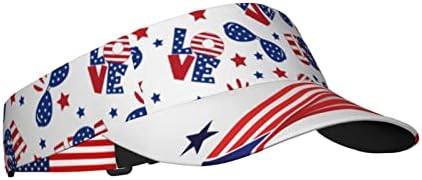 Козырек TWKGBUAD USA Flag Visor Cap 4th of July Sun Hat для мужчин, женщин и подростков для спорта, пляжа, тенниса, гольфа, бега, пеших прогулок, регулируемый TWKGBUAD