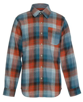 Big Boys Hynes Plaid Brushed Flannel Button Front Shirt Univibe