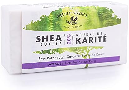 Pre de Provence Soothing & Moisturizing 20% Pure Shea Butter Soap Bar (150 g) - Lavender Pré de Provence