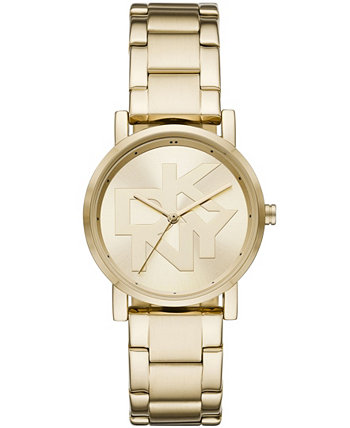 Женские часы Soho с тремя стрелками и золотым браслетом из нержавеющей стали, 34 мм DKNY