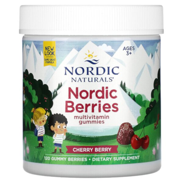 Nordic Berries, Вишневые ягоды, 120 мармеладных ягод Nordic Naturals
