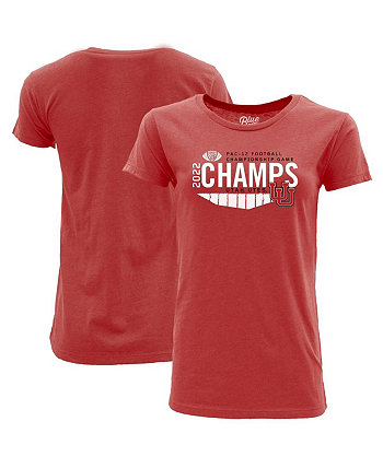 Women's Red Utah Utes 2022 PAC-12 Football Conference Champions Locker Room T-shirt Blue 84