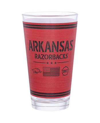 Arkansas Razorbacks 16 унций OHT в военном стиле, благодарственное пинтовое стекло Indigo Falls
