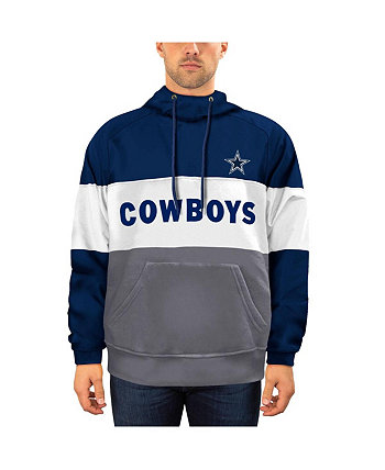 Мужской темно-синий и серый флисовый пуловер с капюшоном Dallas Cowboys Big and Tall Star Team New Era