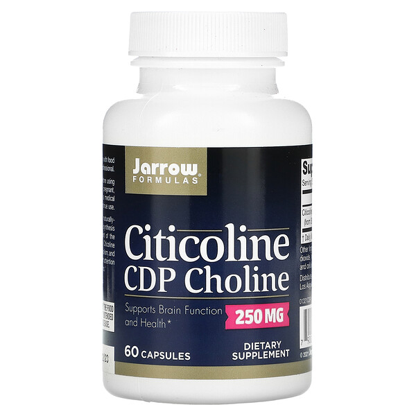 Цитиколин, ЦДФ-холин, 250 мг, 60 капсул Jarrow Formulas