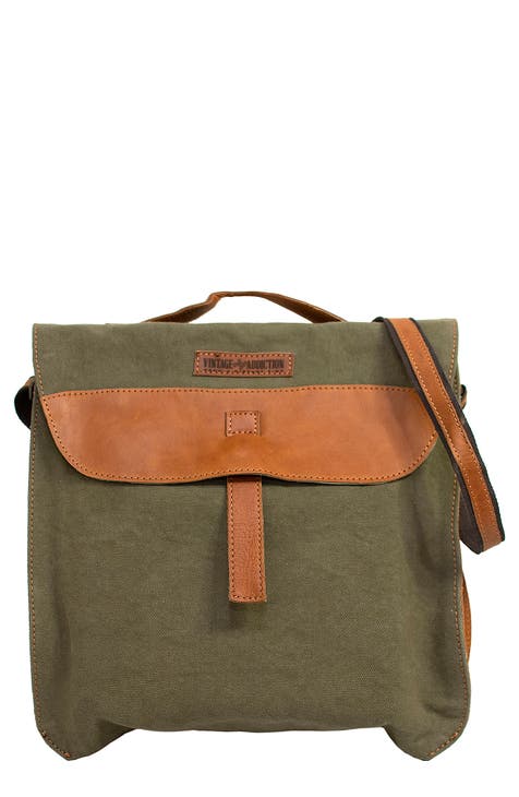 Оливково-зеленая сумка через плечо из плотной ткани Vintage Addiction