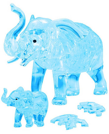 3D-пазл с кристаллами - Слон и Baby Blue - 46 шт. BePuzzled