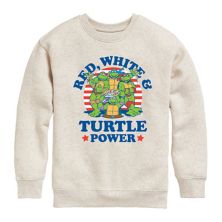 Джерси Nickelodeon Для мальчиков TMNT Red White Turtle Power Fleece Sweatshirt Nickelodeon