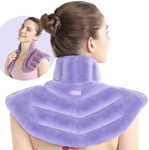 SuzziPad Microwave Heating Pad for Neck and Shoulders, Weighted Neck and Shoulder Wrap for Pain Relief and Spasm, Heated Neck Wrap with Herbal Aromatherapy, Moist Heat Neck Warmer Hot & Cold Compress SUZZIPAD