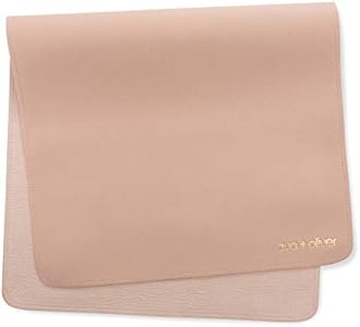 Vegan Leather Baby Changing Mat - Multipurpose Portable Wipeable Waterproof Diaper Pad - Compact for Travel (16 x 30 in) (Tan) AVA + OLIVER