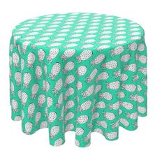 Round Tablecloth, 100% Cotton, 60 Round&#34;, Neon Pineapples Fabric Textile Products