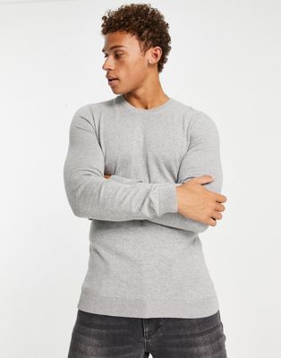 Светло-серый вязаный свитер мускулистого кроя New Look New Look