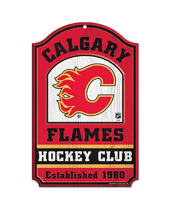 Деревянный знак хоккейного клуба Calgary Flames 11 x 17 дюймов Wincraft