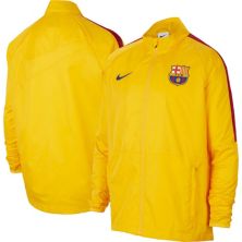 Молодежная желтая куртка Nike Barcelona Academy AWF с регланами и молнией во всю длину Nike