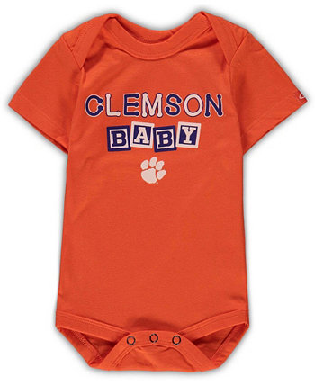 Infant Boys and Girls Orange Clemson Tigers Baby Block Otis Bodysuit Garb