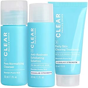 Paula's Choice CLEAR 3-Piece Acne Kit, Includes Daily Cleanser, 2% Salicylic Acid Exfoliant & Benzoyl Peroxide Treatment, Prevents & Treats Mild to Severe Acne & Breakouts, Fragrance-Free, Set of 3 Paula's Choice