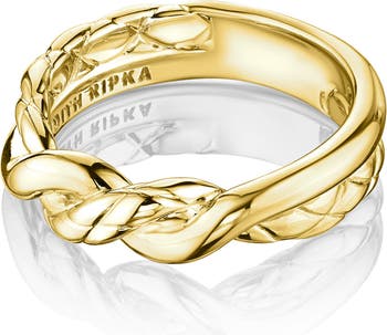 Плетеное плетеное кольцо Aura из стерлингового серебра с покрытием из желтого золота 14 карат Judith Ripka