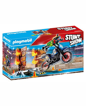 Stunt Show Motocross with Fiery Wall Playmobil